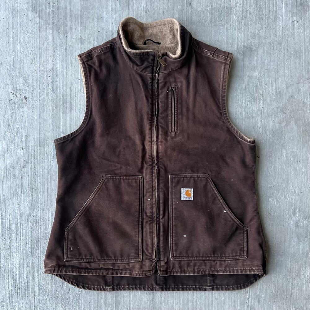 Vintage Y2K brown carhartt WOMENS work wear vest - Picture 1 of 8